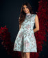 High Neck Detailed Jacquard Dress